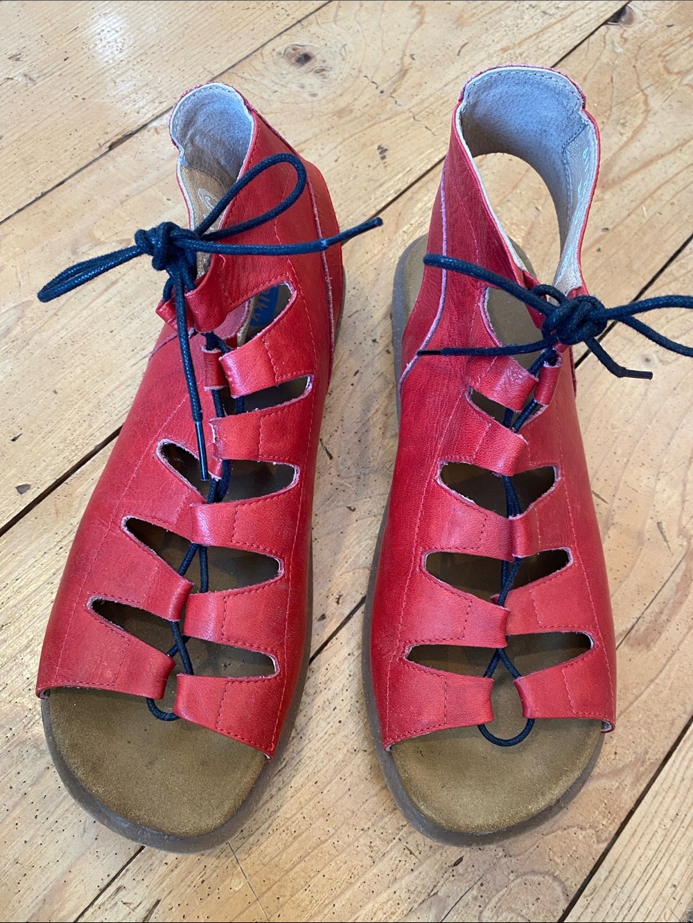 WOLKY red gladiator sandal sz 40 lace up